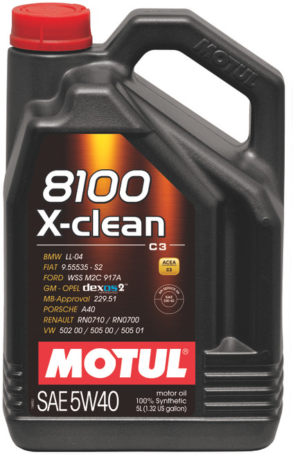 Motul 8100 X-Clean Gen2 5W40 Synthetic Engine Oil - 5L